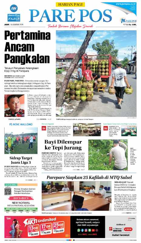Epaper Harian Parepos Edisi Jumat 14 Agustus 2020 Kilas Sulawesi