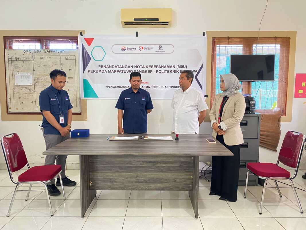 Perumda Mappatuwo MoU Politeknik Bosowa di Pangkep 1